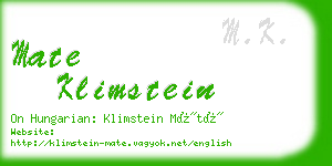 mate klimstein business card